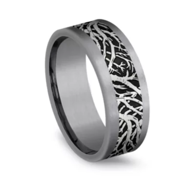 Mens 8MM Tantalum Wedding Band