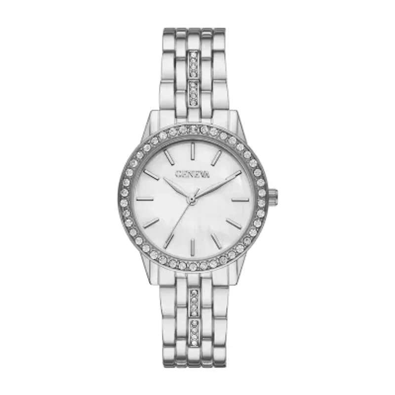 Geneva Ladies Womens Crystal Accent Silver Tone Bracelet Watch Fmdjm239