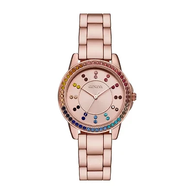 Geneva Ladies Womens Crystal Accent Rose Goldtone Bracelet Watch Fmdjm240