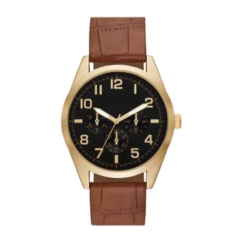 Opp Mens Brown Strap Watch Fmdjo225
