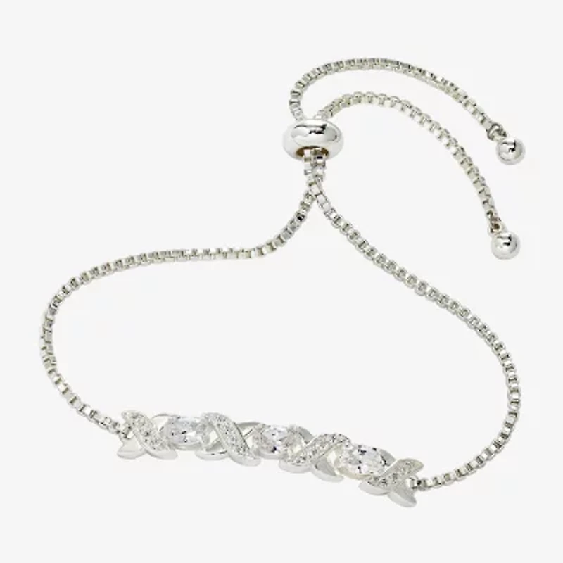 Sparkle Allure Womens Cubic Zirconia Bolo Bracelet