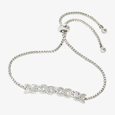 Sparkle Allure Womens Cubic Zirconia Bolo Bracelet