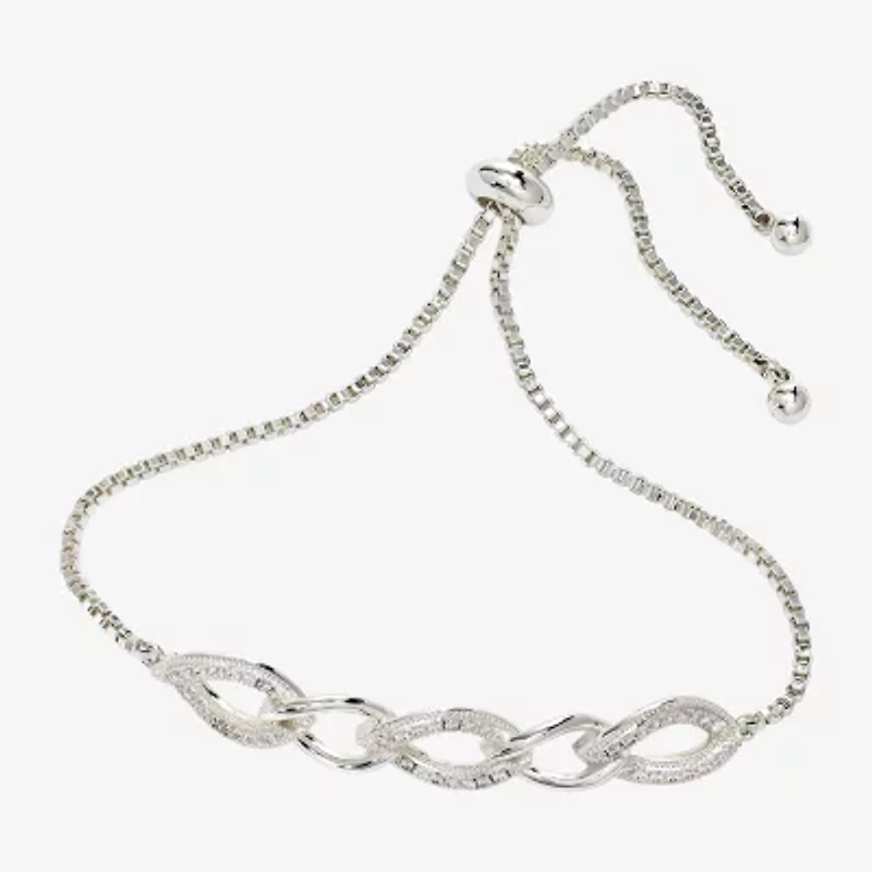 Sparkle Allure Womens Cubic Zirconia Bolo Bracelet
