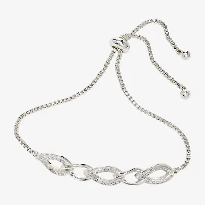 Sparkle Allure Womens Cubic Zirconia Bolo Bracelet