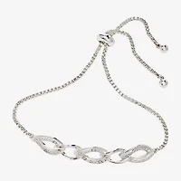 Sparkle Allure Womens Cubic Zirconia Bolo Bracelet