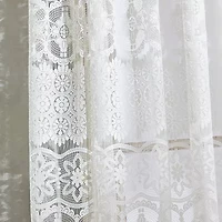 CHF Boho Lace Rod Pocket Light-Filtering Single Curtain Panel