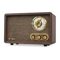 Victrola VRS-2800 Retro Wood Bluetooth AM/FM Radio with Rotary Dial
