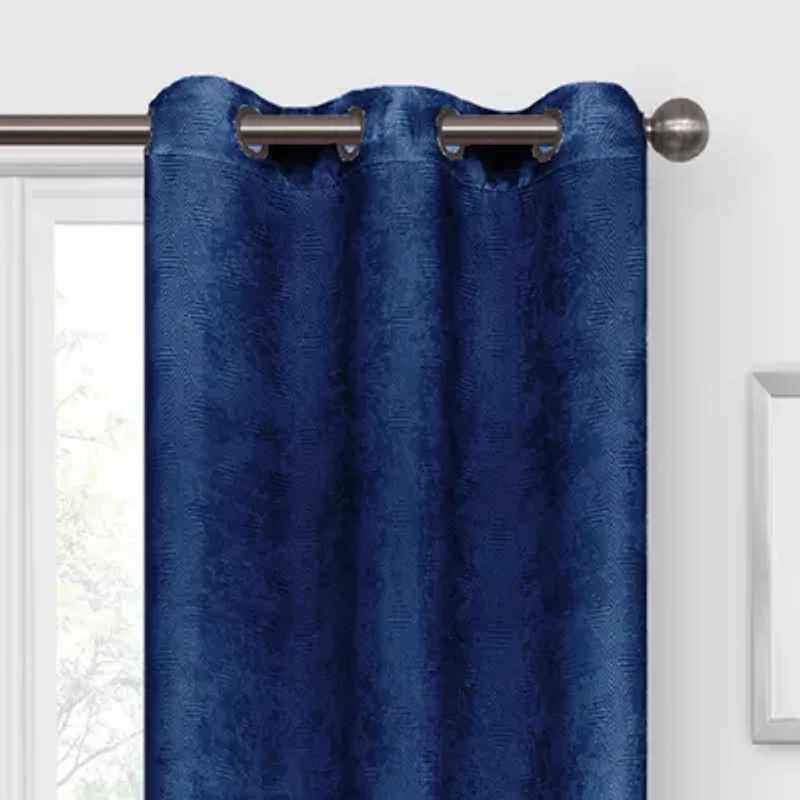 Regal Home Austin Grommet Top Embossed Blackout Set of 2 Curtain Panel