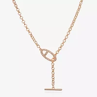 Bijoux Bar Pave Toggle Womens 16 Inch Link Chain Necklace