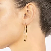 Silver Reflections 14K Gold Over Brass Hoop Earrings