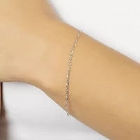 Silver Treasures Made Italy 7.25-8" Womens Sterling 7.25 Inch Solid Figaro Chain Bracelet