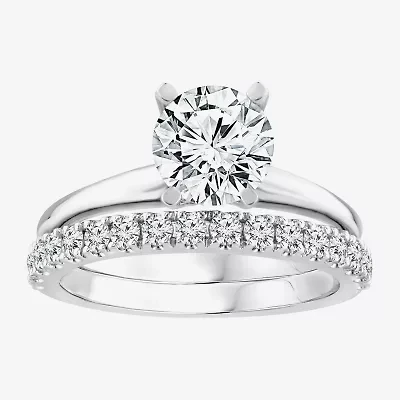 2 1/2 CT. T.W. Lab-Grown (F / VS2) Diamond Round Solitaire Bridal Set 10K or 14K Gold