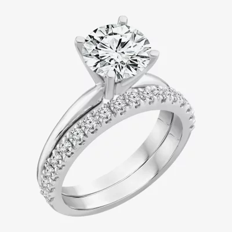 2 1/2 CT. T.W. Lab-Grown (F / VS2) Diamond Round Solitaire Bridal Set 10K or 14K Gold