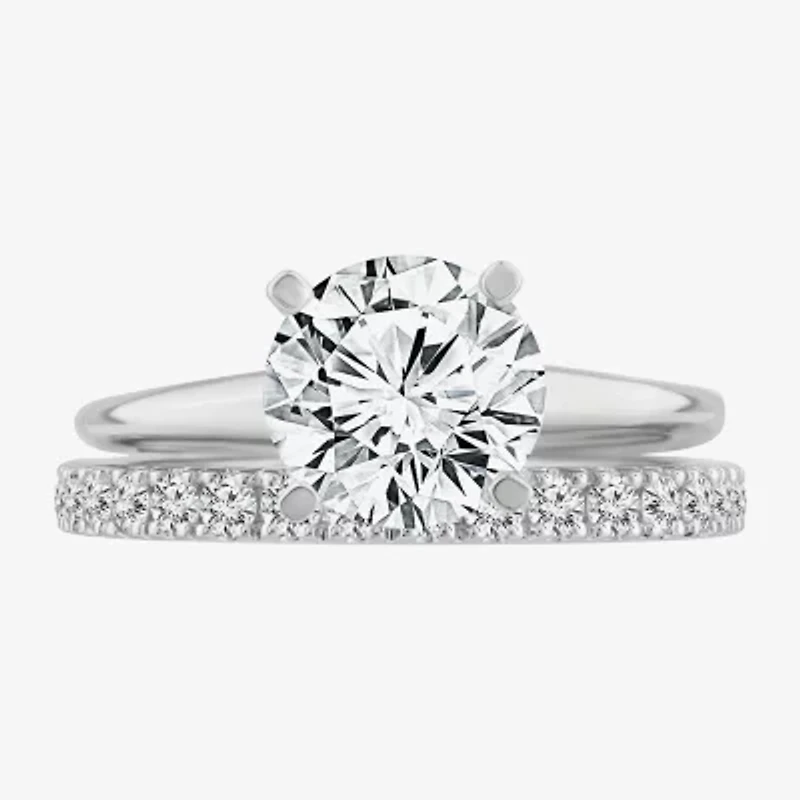2 1/2 CT. T.W. Lab-Grown (F / VS2) Diamond Round Solitaire Bridal Set 10K or 14K Gold