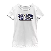 Little & Big Kid Girls Crew Neck Short Sleeve Classic Fit Black Panther Graphic T-Shirt