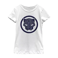 Little & Big Kid Girls Crew Neck Short Sleeve Classic Fit Black Panther Graphic T-Shirt