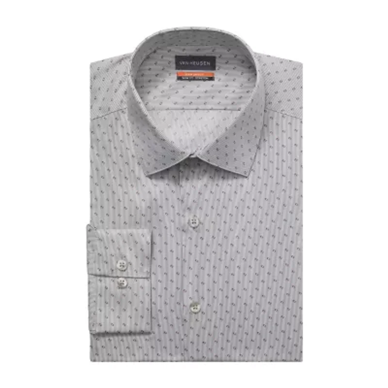 Van Heusen Big Stain Shield Mens Regular Fit Stretch Fabric Long Sleeve Dress Shirt