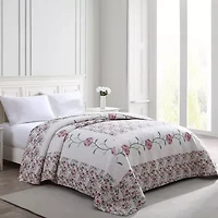 Beatrice Home Fashions Carnation Embroidered Bedspread