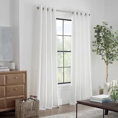 Linden Street Gwen Basketweave Grommet Top Light-Filtering Single Curtain Panel