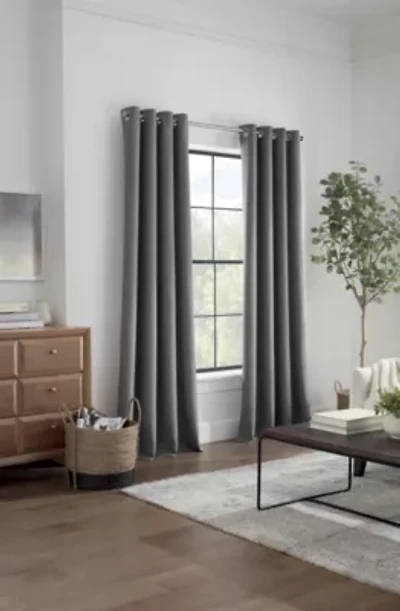 Linden Street Gwen Basketweave Grommet Top Light-Filtering Single Curtain Panel