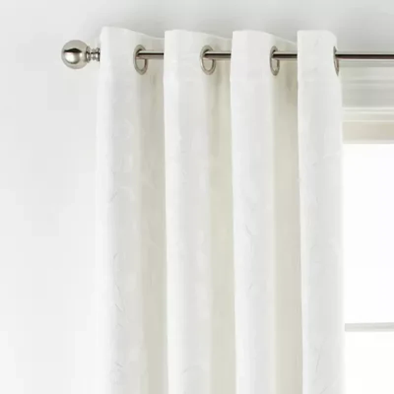 Linden Street Gwen Leaf Grommet Top Light-Filtering Single Curtain Panel