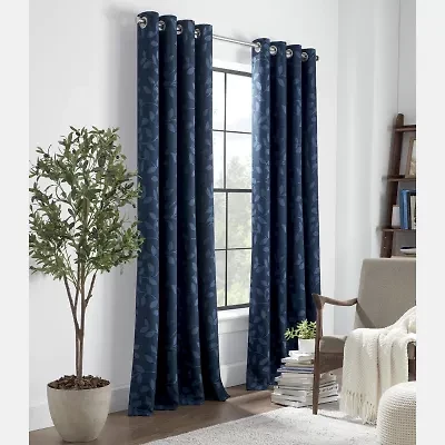 Linden Street Gwen Leaf Grommet Top Light-Filtering Single Curtain Panel