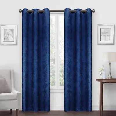 Regal Home Austin Grommet Top Embossed Blackout Set of 2 Curtain Panel