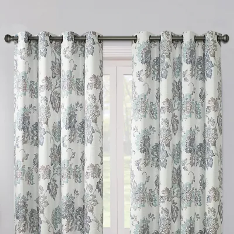 Max Blackout Prescott Print Grommet Top 100% Single Curtain Panel