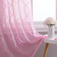 Laura Ashley Lattice Rod Pocket Embroidered Sheer Set of 2 Curtain Panel
