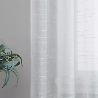 Laura Ashley Lehman Rod Pocket Sheer Set of 4 Curtain Panel