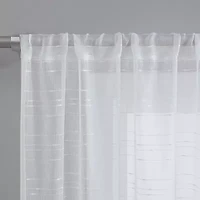 Laura Ashley Lehman Rod Pocket Sheer Set of 4 Curtain Panel
