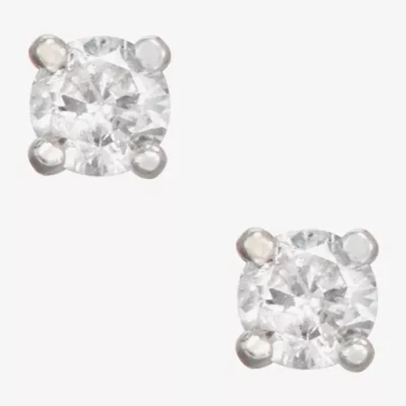 1/10 CT. T.W. Natural White Diamond 14K White Gold 2.5mm Round Stud Earrings