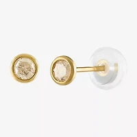 1/5 CT. Natural White Diamond 14K Gold 3mm Round Stud Earrings