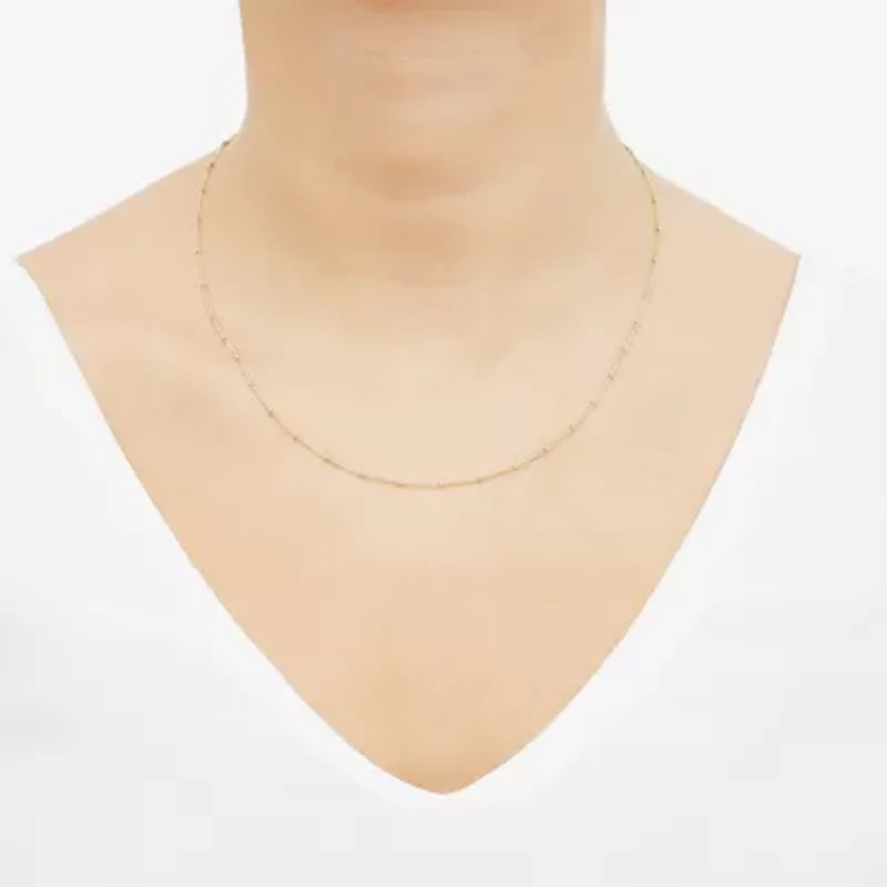 Made in Italy Womens 14K Gold 18 Inch Fashion Chain Necklace