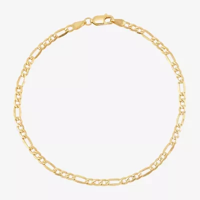 Unisex Adult 14K Gold 8 1/2 Inch Solid Figaro Chain Bracelet