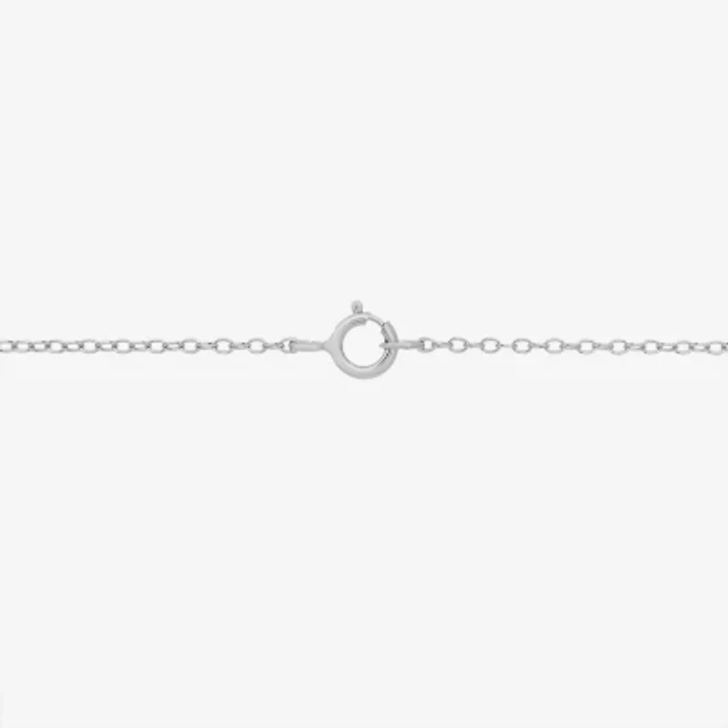 DiamonArt® Womens White Cubic Zirconia Sterling Silver Bow Pendant Necklace