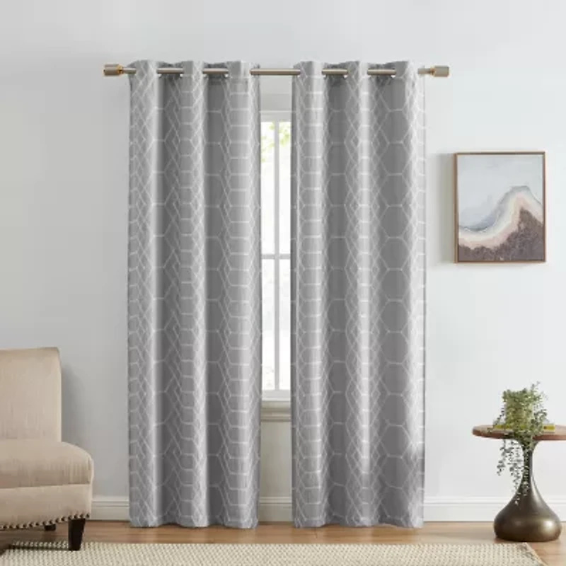 Elrene Home Fashions Kendal Grommet Top Energy Saving Blackout Set of 2 Curtain Panel
