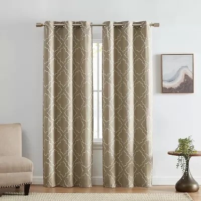 Elrene Home Fashions Valian Grommet Top Energy Saving Blackout Set of 2 Curtain Panel