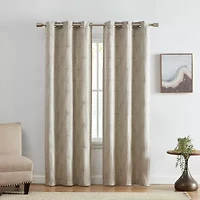 Elrene Home Fashions Palmetto Grommet Top Energy Saving Blackout Set of 2 Curtain Panel