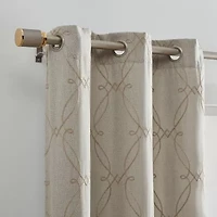 Elrene Home Fashions Palmetto Grommet Top Energy Saving Blackout Set of 2 Curtain Panel