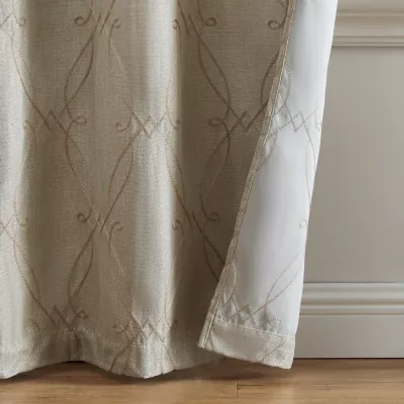 Elrene Home Fashions Palmetto Grommet Top Energy Saving Blackout Set of 2 Curtain Panel