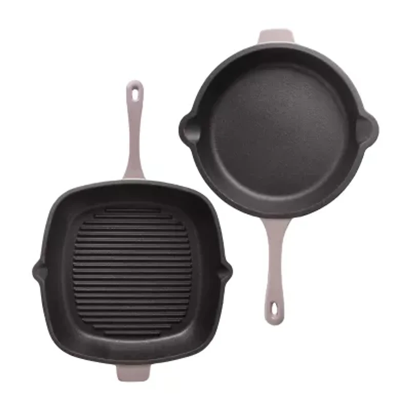 BergHOFF Neo Cast Iron 3-pc. Grill Pan and Slotted Steak Press