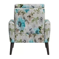 Allyson Mid-Century Modern Small Space Accent Armchair Pastel Floral