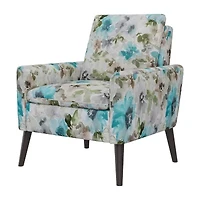 Allyson Mid-Century Modern Small Space Accent Armchair Pastel Floral