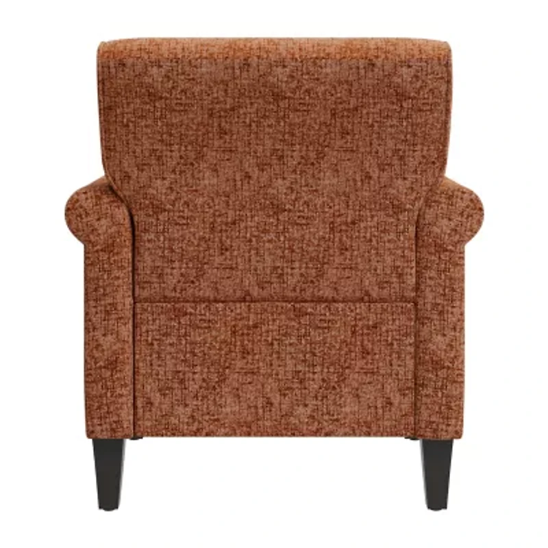 Jean Traditional Rolled Arm Accent Chair with Pewter Nailheads Chenille