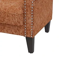 Jean Traditional Rolled Arm Accent Chair with Pewter Nailheads Chenille