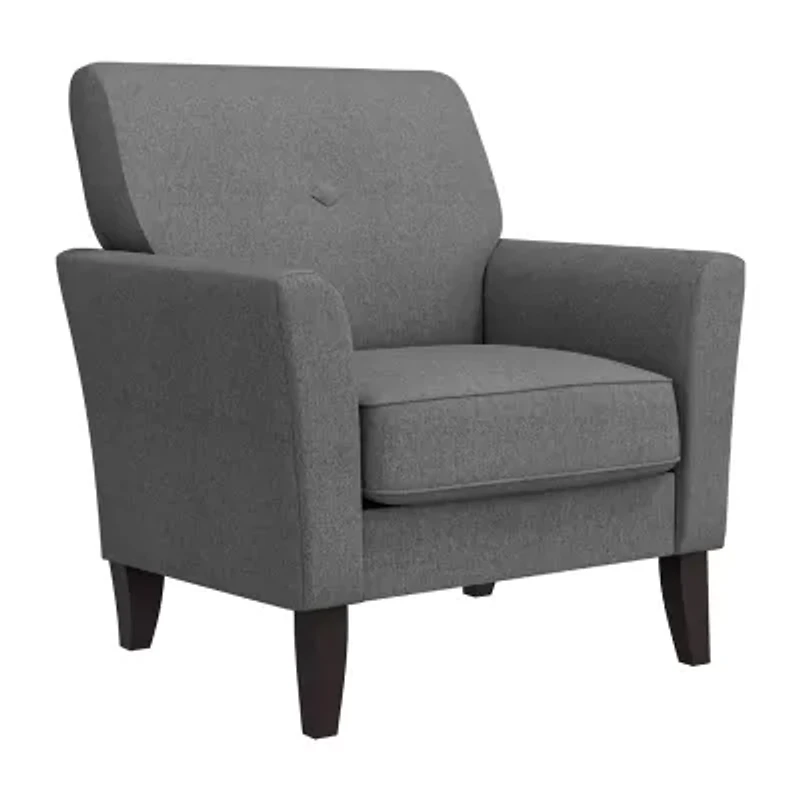 Alex Transitional Flared Arm Accent Chair Velour