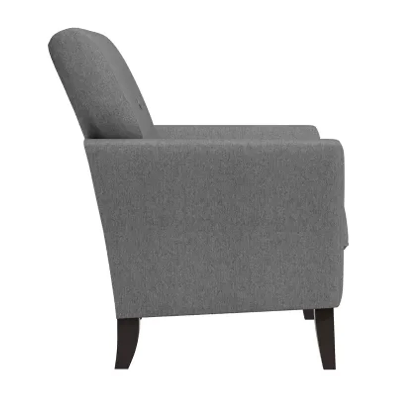 Alex Transitional Flared Arm Accent Chair Velour