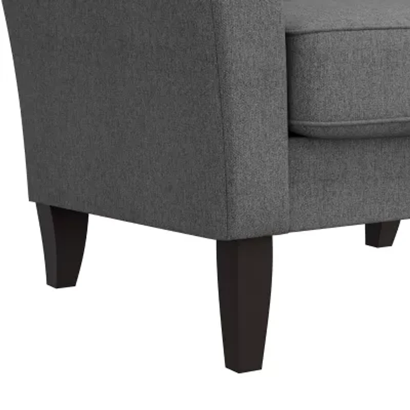 Alex Transitional Flared Arm Accent Chair Velour