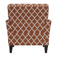 Alex Transitional Flared Arm Accent Chair Trellis Fabric